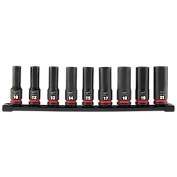 9PC SHOCKWAVE Impact Duty™ 1/2" Drive Metric Deep 6 Point Socket Set