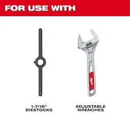 1-7/16" Hex Dies for use with 1-7/16" diestocks and adjustable wrenches, shown in the image with a red and white label.