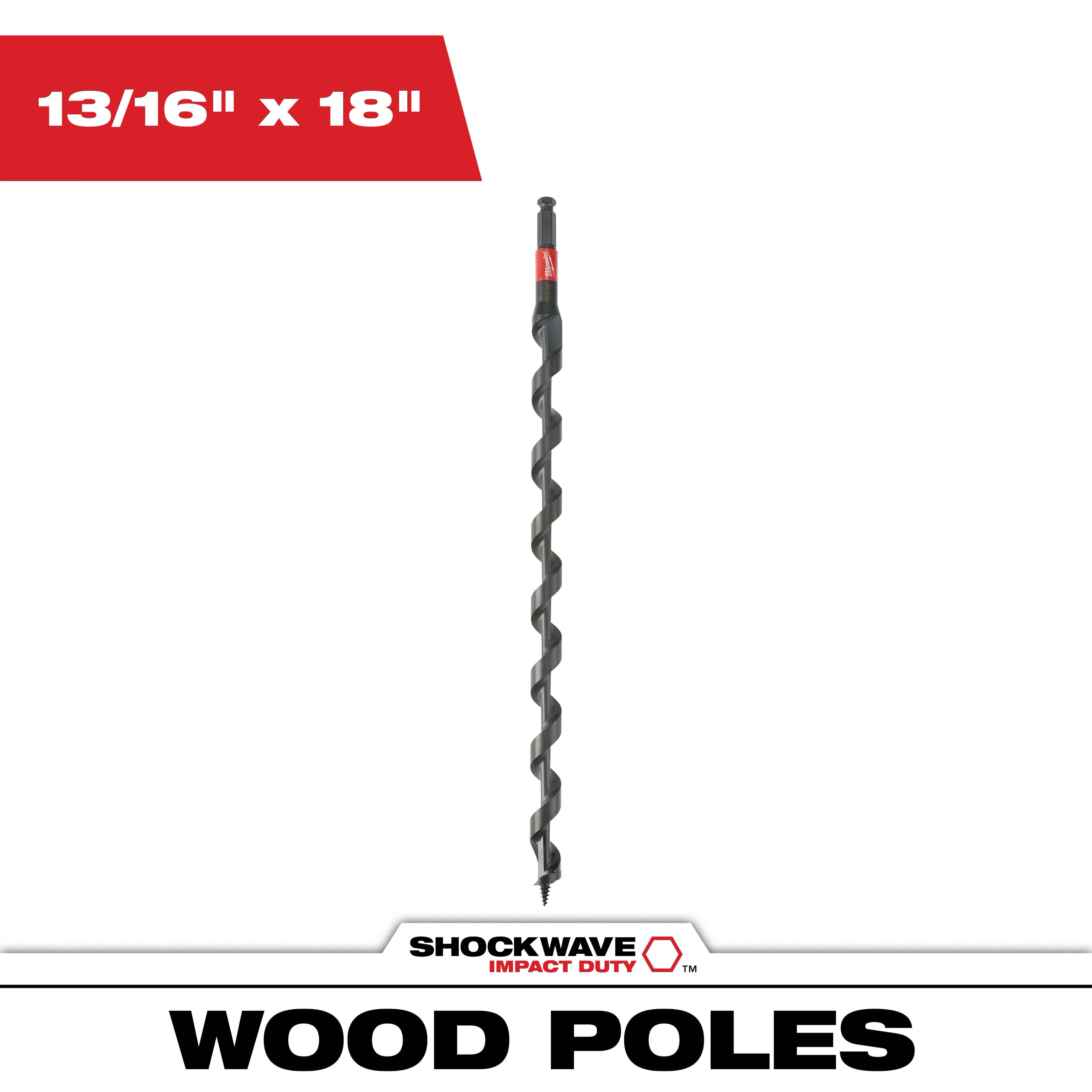 13/16 in. x 18 in. Shockwave Lineman's Impact Auger Bit