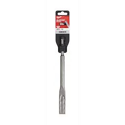 SDS-PLUS SLEDGE 3/4" X 10" Flat Chisel for concrete. Packaged in black and red with a visible chisel head.