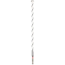 1/2" x 10" x 12" SHOCKWAVE Impact Duty Carbide Multi-Material Drill Bit featuring a spiral design and hex shank for enhanced durability.