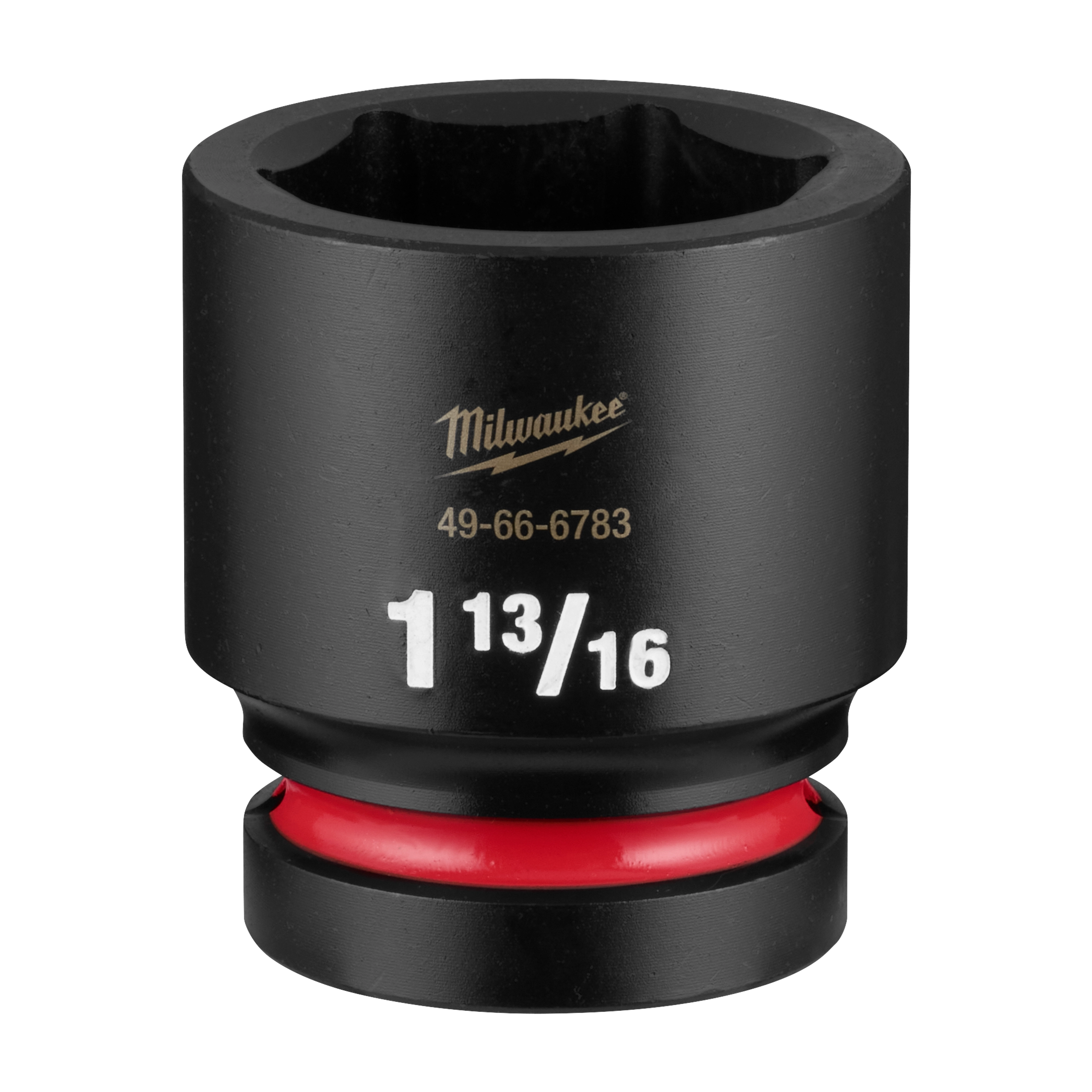 SHOCKWAVE Impact Duty 1" Drive 1-13/16" Standard 6 Point Socket standing upright with visible size markings.