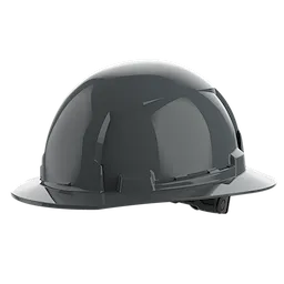 BOLT Gray Full Brim Hard Hat w/6pt Ratcheting Suspension (USA) - Type 1, Class E on a plain background