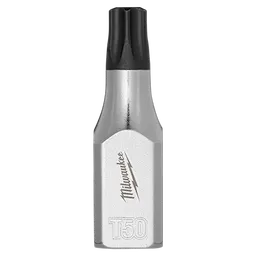 The 3/8" Drive T50 Tamper-Proof TORX Bit Socket features a silver finish and a hexagonal base. The bit tip is black, and the socket is engraved with the brand name and T50 marking.