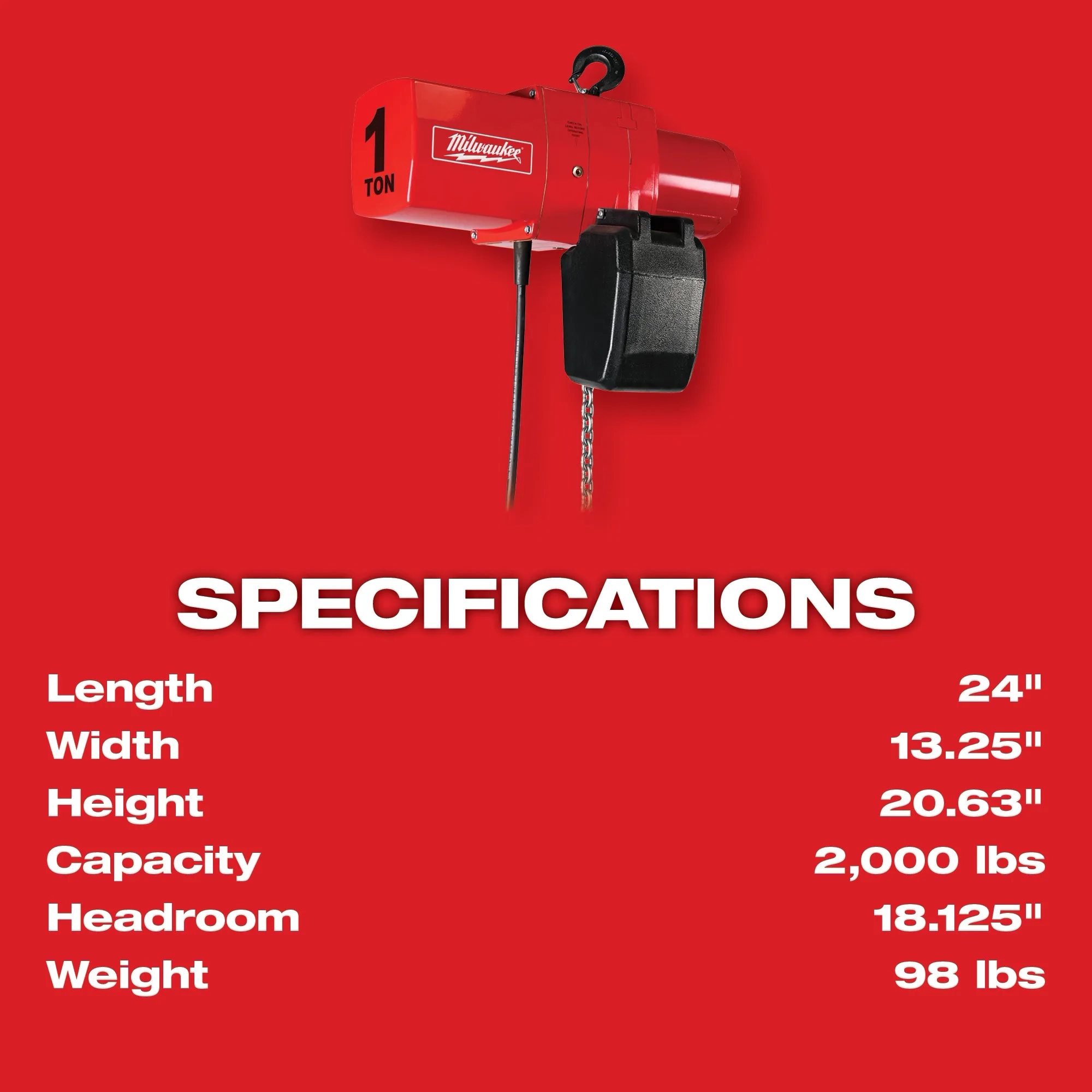 1 Ton Electric Chain Hoist - 4