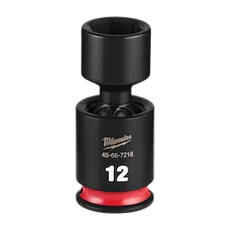 SHOCKWAVE Impact Duty 1/4" Drive 12MM Standard Swivel Socket standing upright on a plain background.