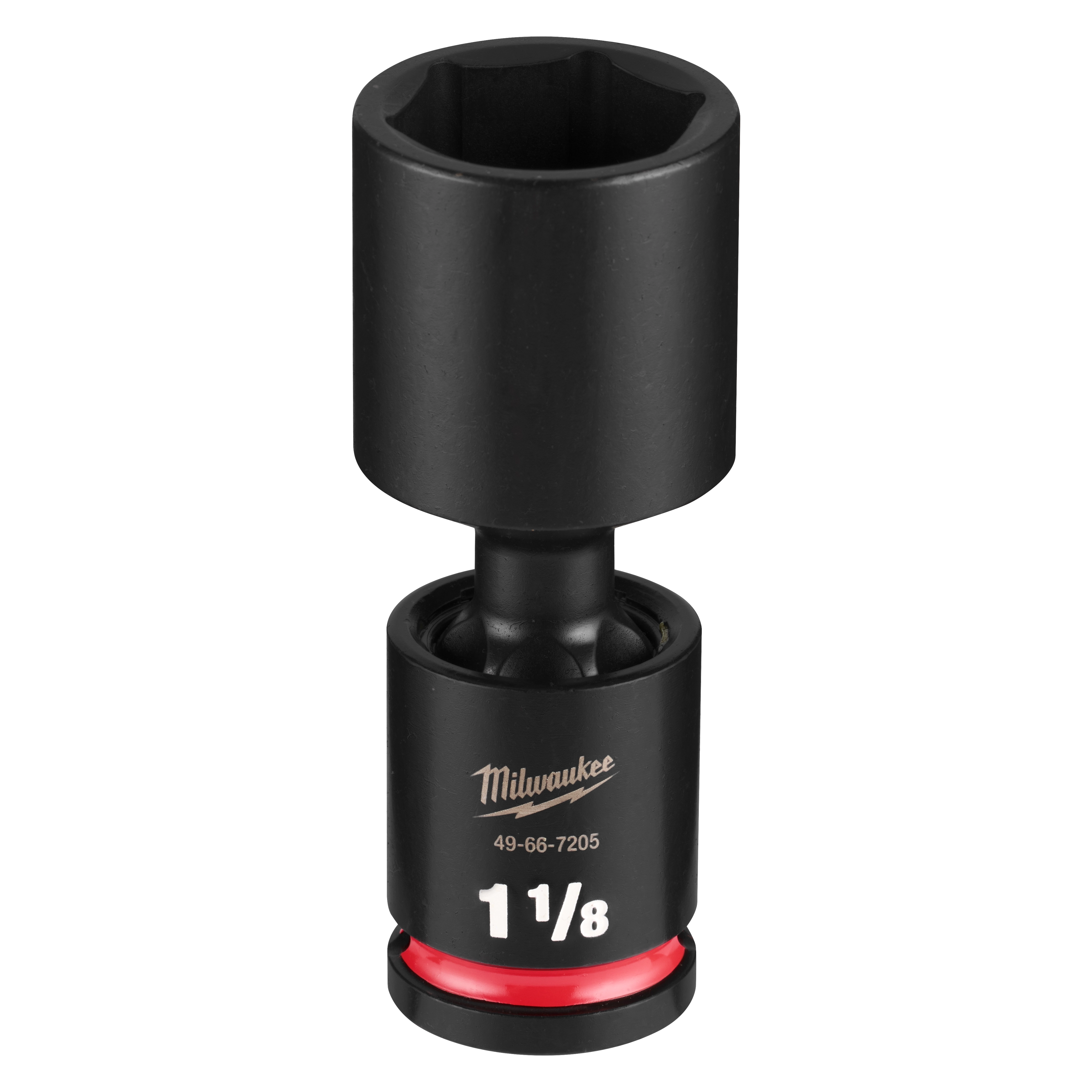 SHOCKWAVE Impact Duty 1/2" Drive 1-1/8" Deep Swivel Socket standing upright on a plain background.