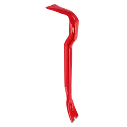 The image shows a red 18" Wrecking Bar with one tapered end and one curved, angled end.