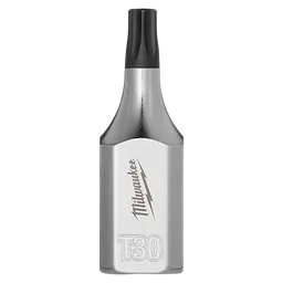 The image shows a 3/8" Drive T30 Tamper-Proof TORX Bit Socket with a chrome finish and black tip. The tool features engraved text "T30" and a brand name engraved onto the body.