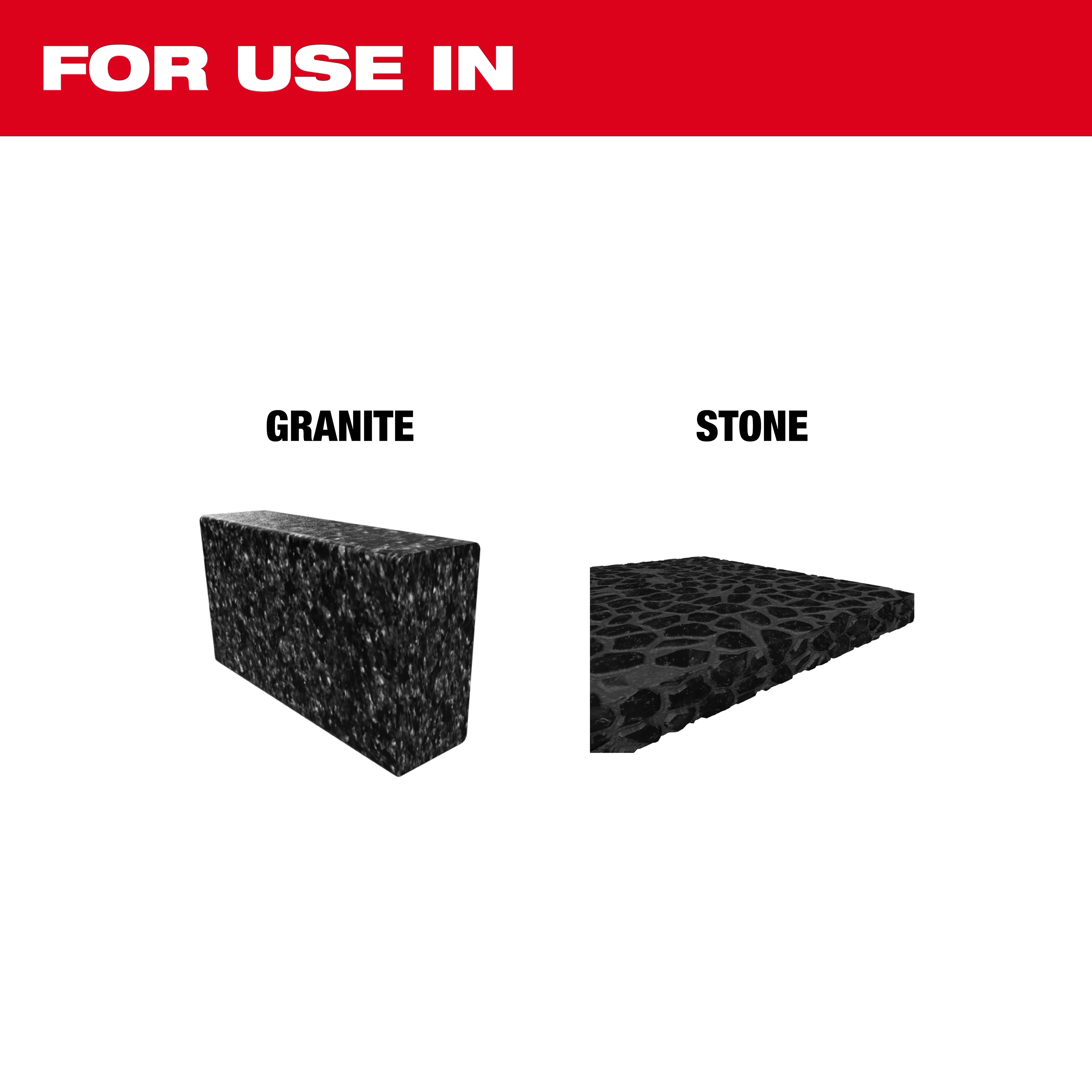 Granite and Stone Bit text with granite and stone blocks.