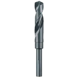 3/4" S&D Black Oxide Drill Bit featuring a shiny, spiral design, with a straight shank for drilling into metal and wood.