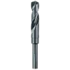 3/4" S&D Black Oxide Drill Bit featuring a shiny, spiral design, with a straight shank for drilling into metal and wood.