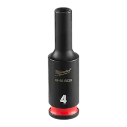 SHOCKWAVE Impact Duty 1/4" Drive 4MM Deep Impact Socket in black with brand name and number "4" printed on it.