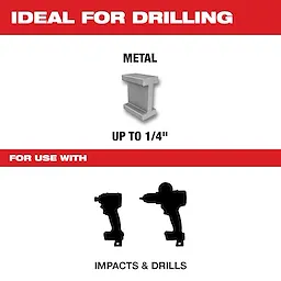 Drill Taps are ideal for drilling metal up to 1/4 inch and can be used with impacts and drills.