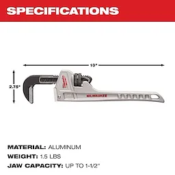 10 in. Aluminum Pipe Wrench