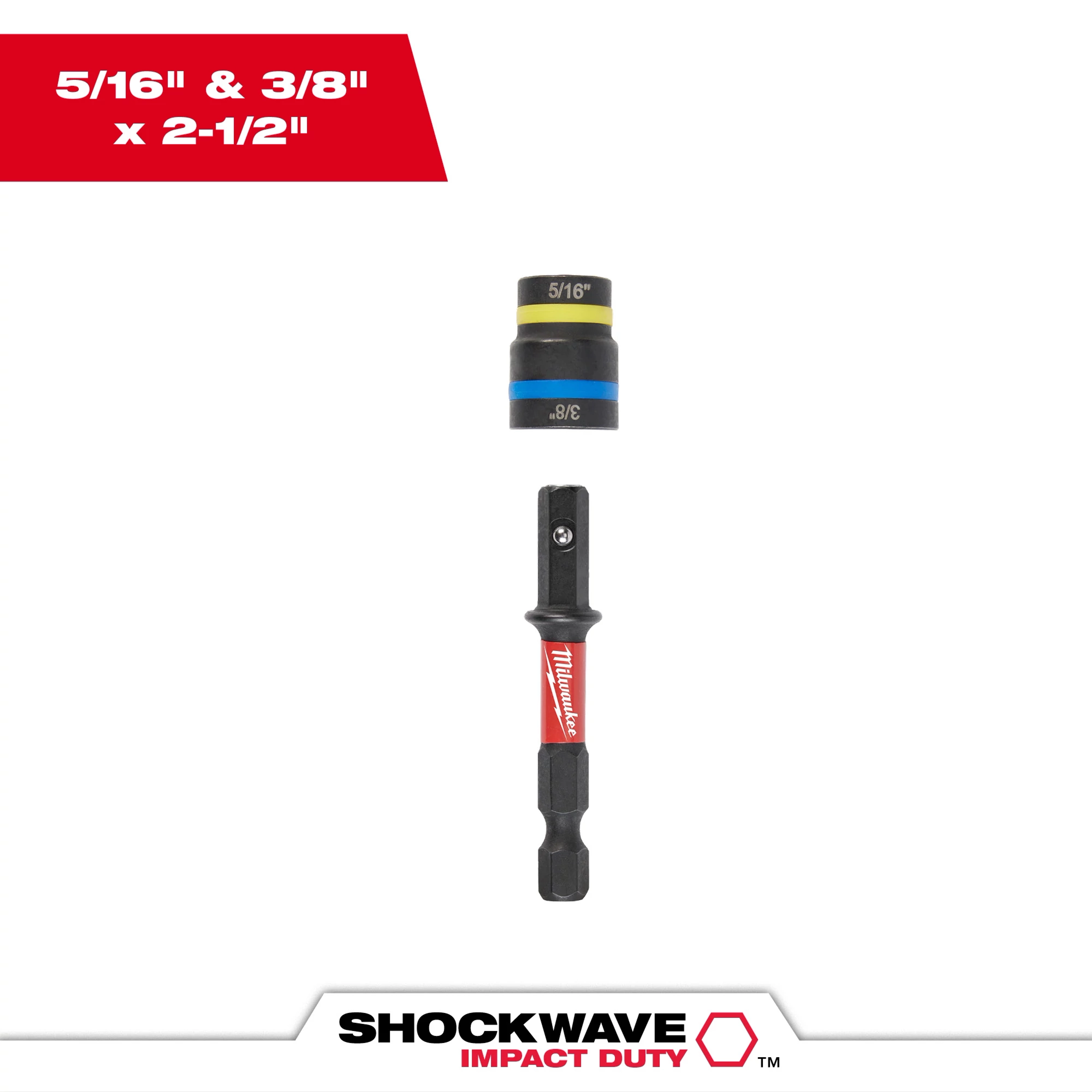 SHOCKWAVE Impact Duty™ 5/16” and 3/8” x 2-1/2” QUIK-CLEAR™ 2-in-1 Magnetic Nut Driver