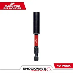 48-32-4305 Primary Image of a 3-inch Magnetic Bit Holder from Shockwave Impact Duty, shown in a pack of 10.