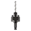 Large Thread Quick Change Arbor with a 7/16" shank, featuring a hexagonal base, quick-release feature, and a spiral drill bit.