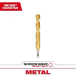 48-89-4627 Primary Image showing a 15/32 inch diameter Shockwave Impact Duty metal drill bit.