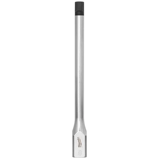 3/8" Drive 8mm Long Hex Bit Socket, featuring a silver metallic body with engraved branding and a black hexagonal tip. The tool is designed for use with a 3/8-inch drive for fastening or loosening screws.