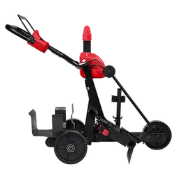 MX Fuel Cut-Off Saw Cart GEN 2 in red and black with adjustable handles, wheels, and support brackets for precise cutting.