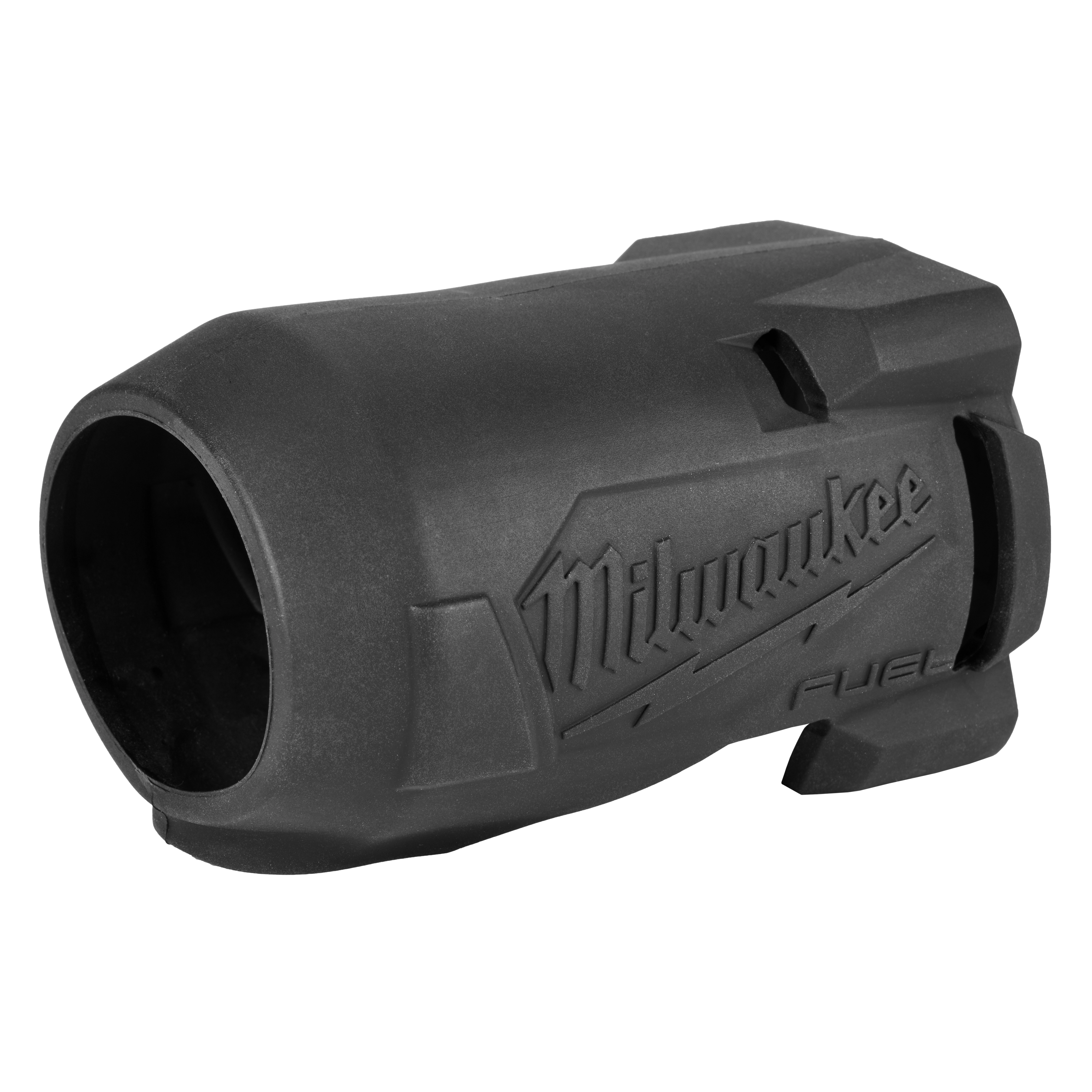 M18 FUEL 1/4" Hex Impact Driver Protective Boot, black, with brand name embossed on the side.