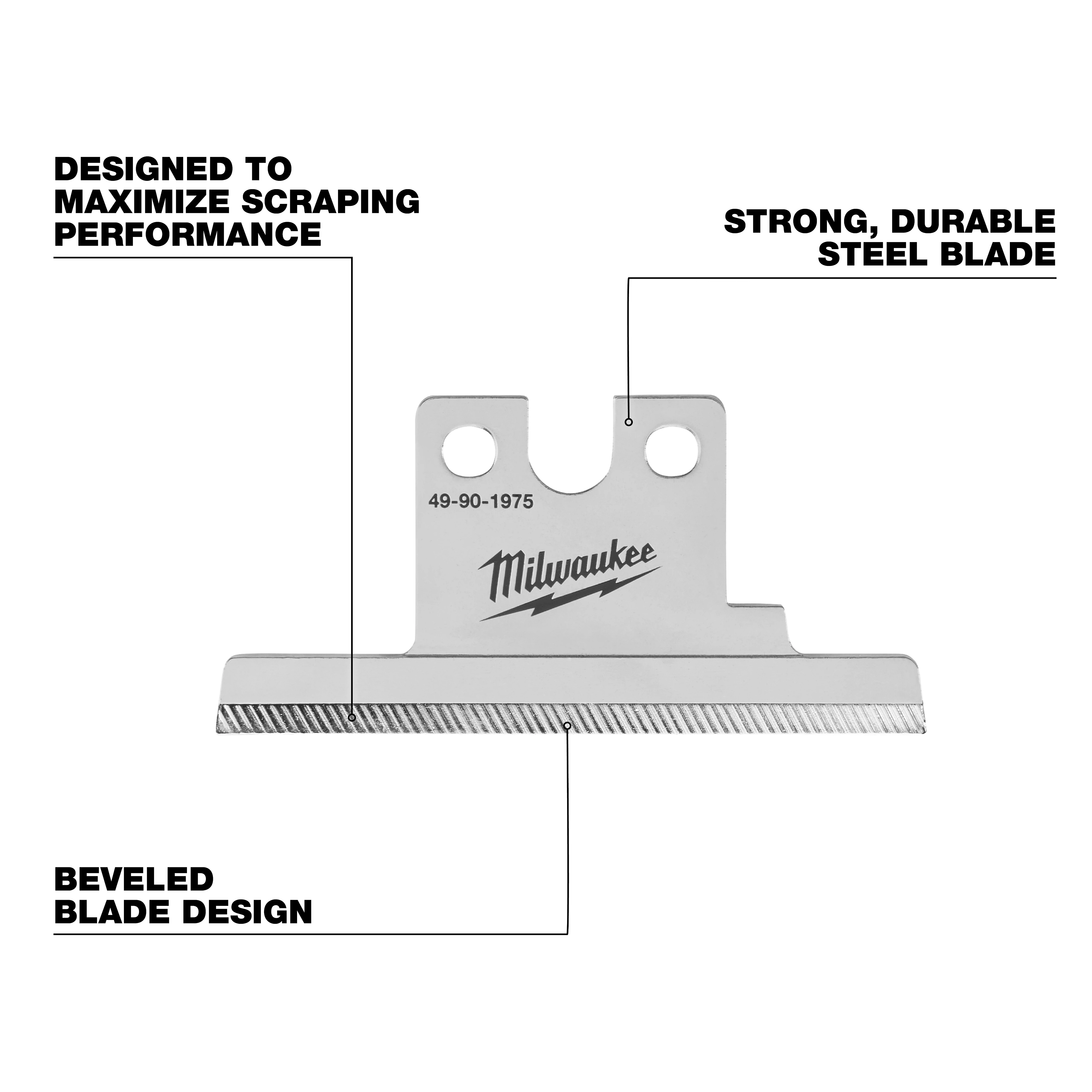 AIR-TIP Debris Scraper Blade 3-Pack with beveled steel blade design. Features include durability and optimized scraping performance.