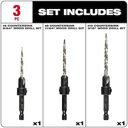 #6/#8/#10 3PC COUNTERSINK SET
