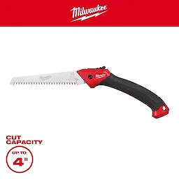 7” Folding Pruning Saw – Straight Blade with a curved handle and serrated blade on a plain background.