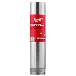 Milwaukee Diamond Premium Wet Core Bit Extension, 12 inches long with a metallic finish, and a red label displaying product information.
