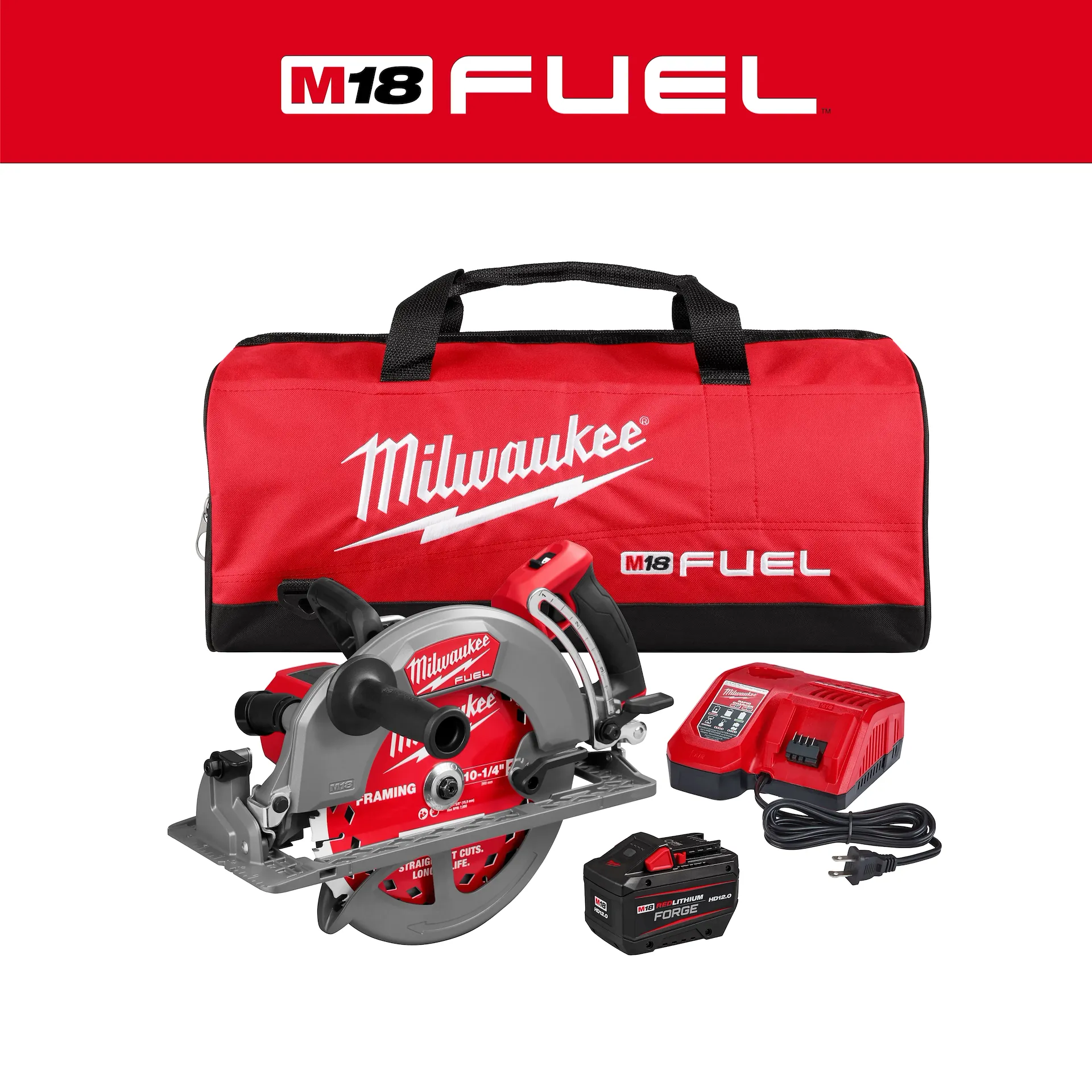 Milwaukee M18 FUEL 10-1/4 inch Rear Handle Circular Saw Kit 3026-21HD