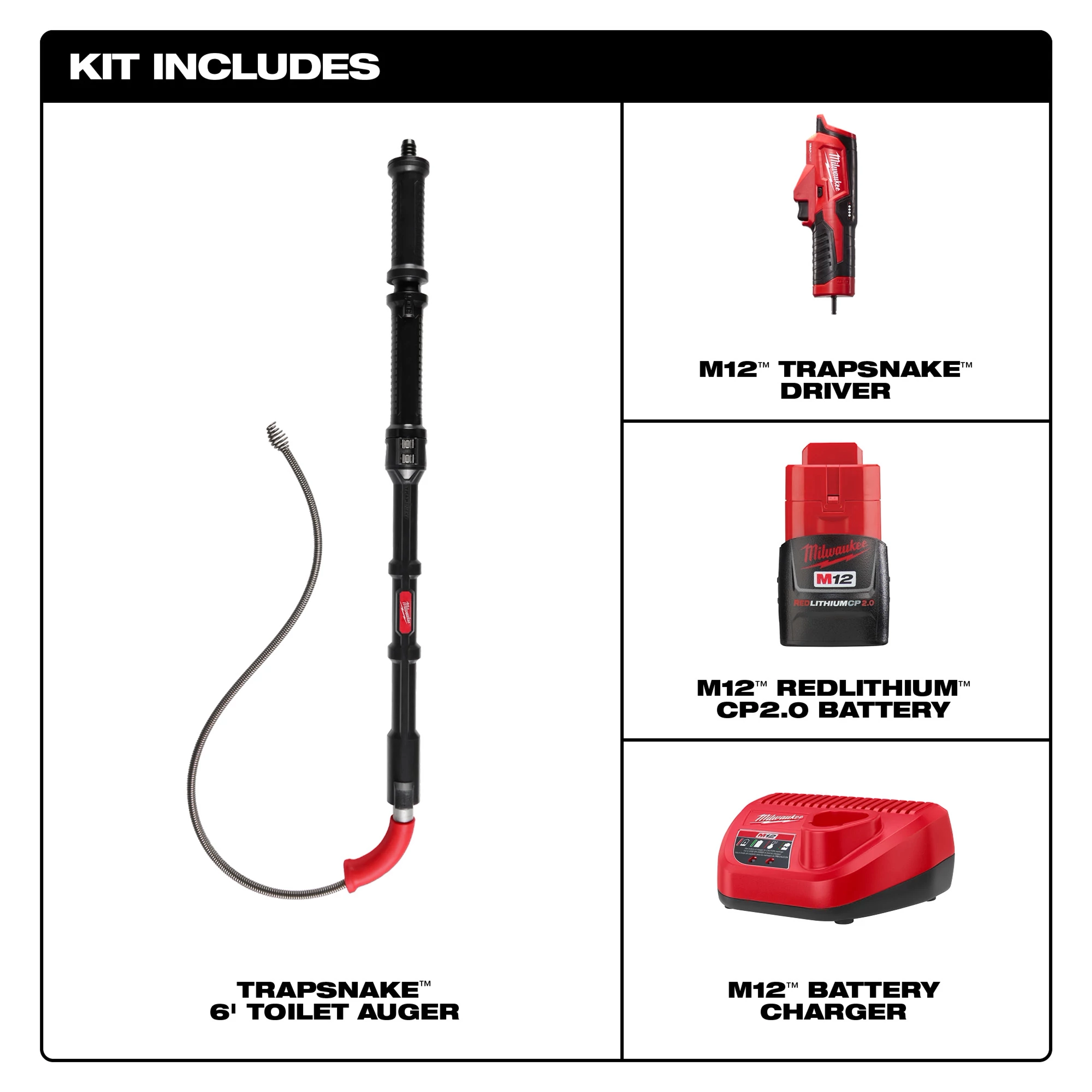 M12 TRAPSNAKE™ 6’ Toilet Auger