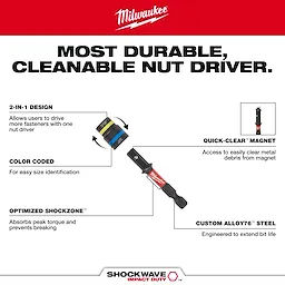 SHOCKWAVE Impact Duty™ 5/16” and 3/8” x 2-1/2” QUIK-CLEAR™ 2-in-1 Magnetic Nut Driver