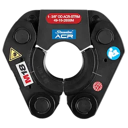 1-3/8" Streamline ACR press ring for M18 force logic press tools. The black ring has red, blue, and white labels and logos.