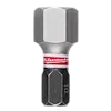 Image of a single SHOCKWAVE™ 1" Impact Duty Hex 10 MM Insert Bit from Bulk 25. The bit is metallic with a hexagonal shape and has a visible red Milwaukee logo on a white band towards the middle.