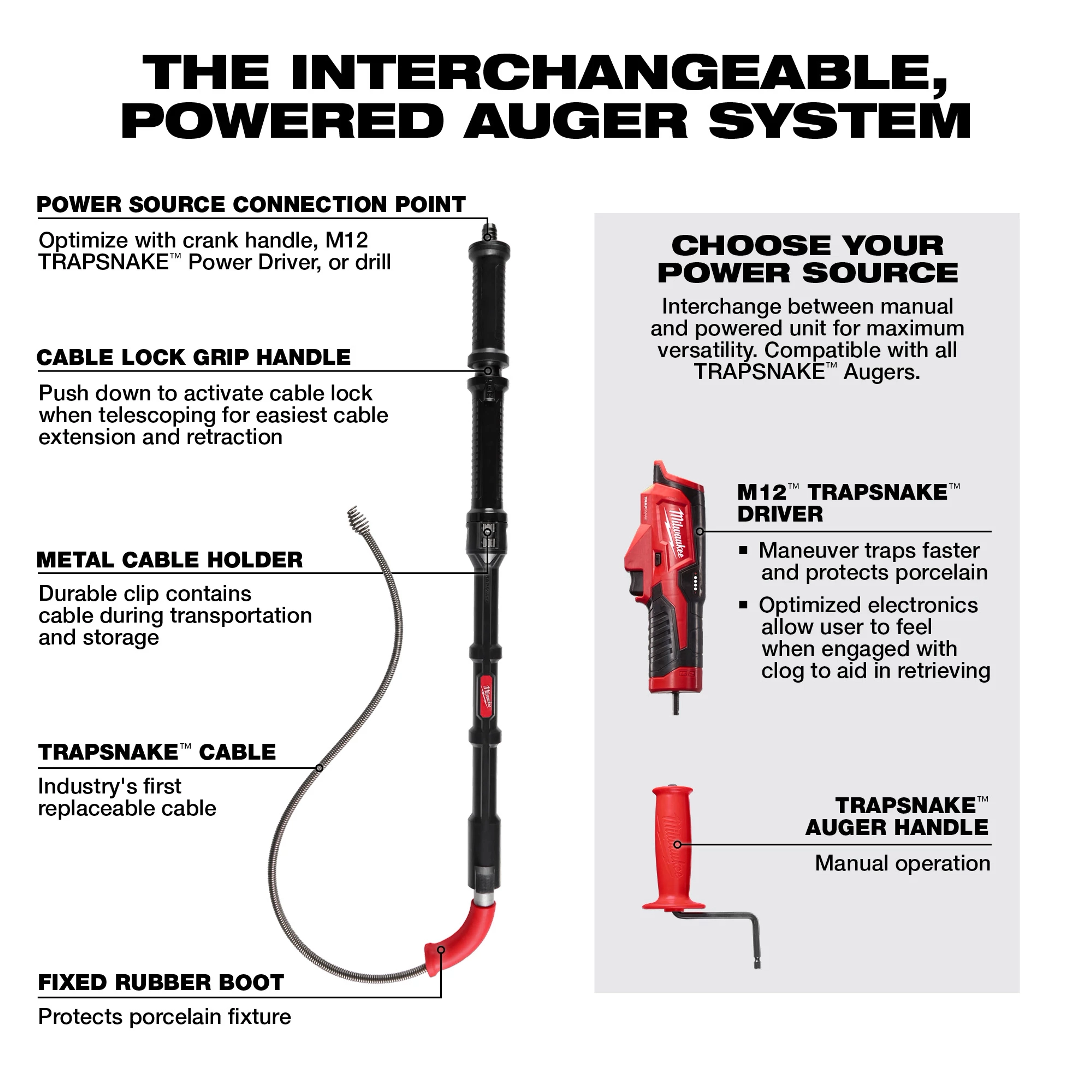M12 TRAPSNAKE™ 6’ Toilet Auger