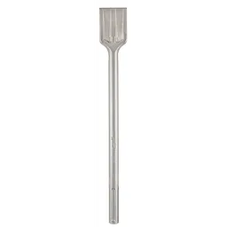 Steel SDS-MAX 2" Scaling chisel with a flat, wide blade for heavy-duty scraping and scaling applications, featuring a robust hex shank.