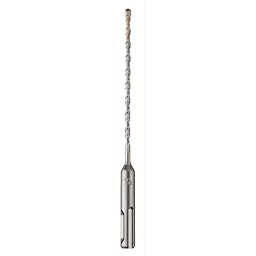 SDS 2CT 5/32" X 4" X 6" drill bit with a long, twisted metal design and a solid silver-colored base.
