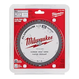 6-1/2” Aluminum Cutting Circular Saw Blade with 54 teeth, designed for cutting aluminum, brass, copper, plastics, and fiberglass.