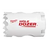 White RANGE%20OF%20Hole%20Dozer%20Bi-Metal%20Hole%20Saw%20%201-3%2F8%22%201-7%2F16%22 with red text and jagged cutting edge.