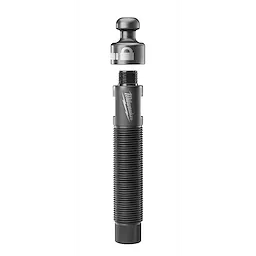 The EXACT™ Rapid Reset 1-1/8" Long Draw Stud Set is a black, metal tool accessory with a ridged, cylindrical body and a detachable top component. The brand name is displayed on the midsection.