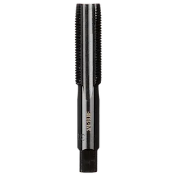The 3/4"-16 NF Straight Flute Plug Tap is a cylindrical, metallic tool with straight flutes for threading purposes.