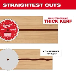 7-1/4" 40T Thick Kerf Finish Circular Saw Blade 7-1/4" 40T Thick Kerf Finish Circular Saw Blades Bulk 10 cutting straight in wood.