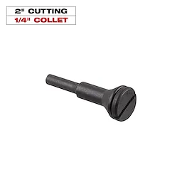 1/4 in. Arbor Cut Off Wheel Adapter with a 2-inch cutting capacity and 1/4-inch collet, featuring a dark metal finish.