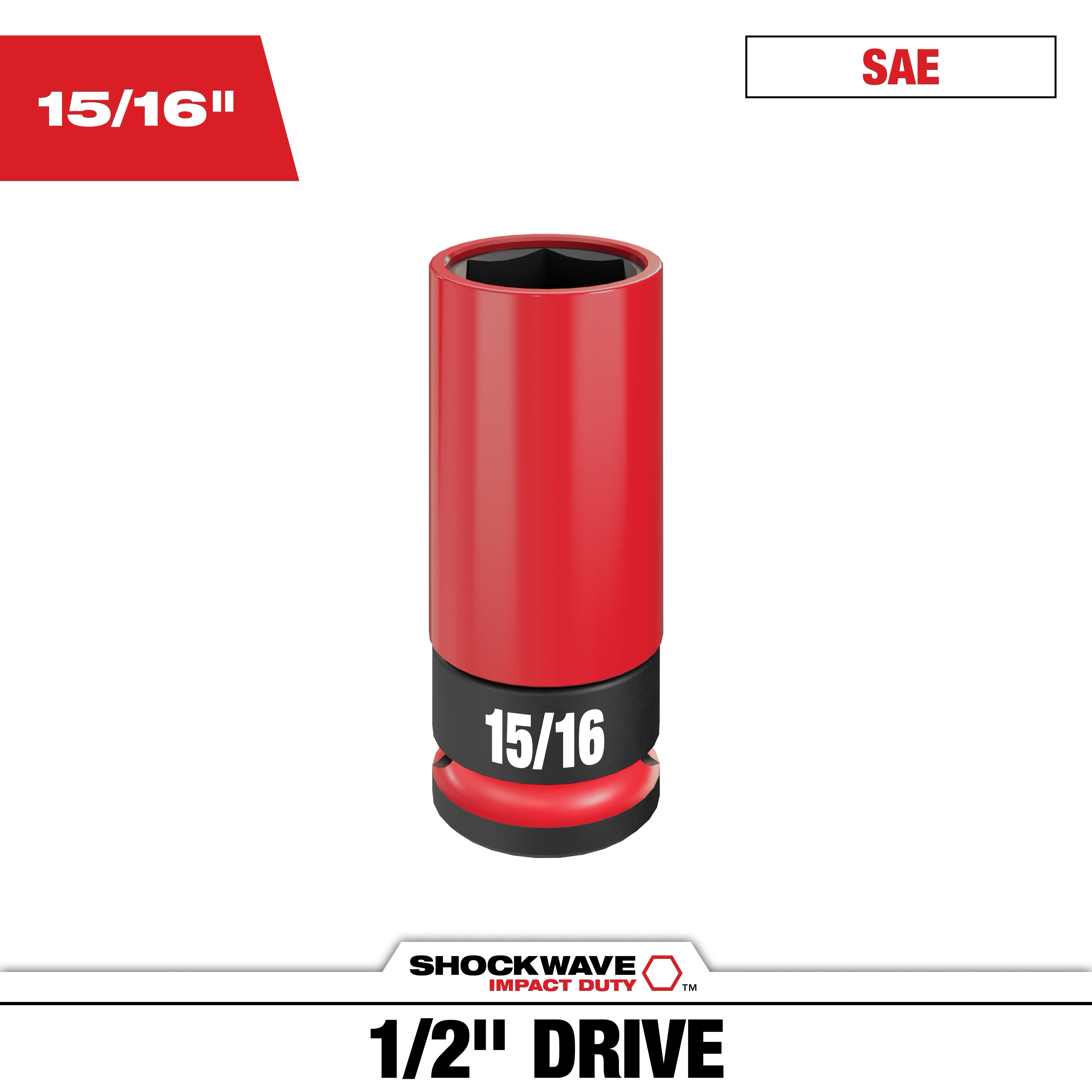 SHOCKWAVE Impact Duty™ 1/2 Drive 15/16" SAE Lug Nut Wheel Socket