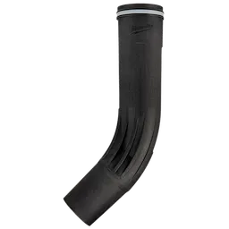 Milwaukee Air-Tip 2-1/2" to 3-1/2" Claw Utility Nozzle is black, features a curved design with grooved sides, and is used for vacuum cleaners. It has the Milwaukee logo near the top.