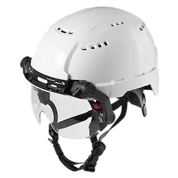 BOLT Eye Visor Clear Dual Coat Lens attached to a Milwaukee Safety Helmet