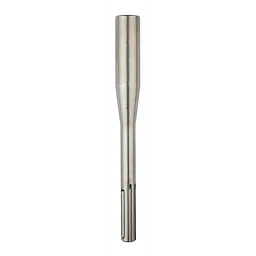 SDS-MAX 5/8” Ground Rod Driver is a silver, cylindrical tool attachment designed for driving ground rods.