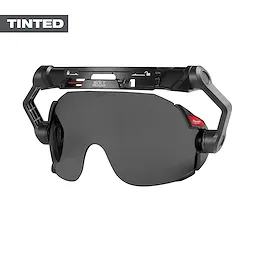 BOLT Eye Visor - Tinted Dual Coat for helmets and hard hats, featuring a darkened lens and robust attachment frame.