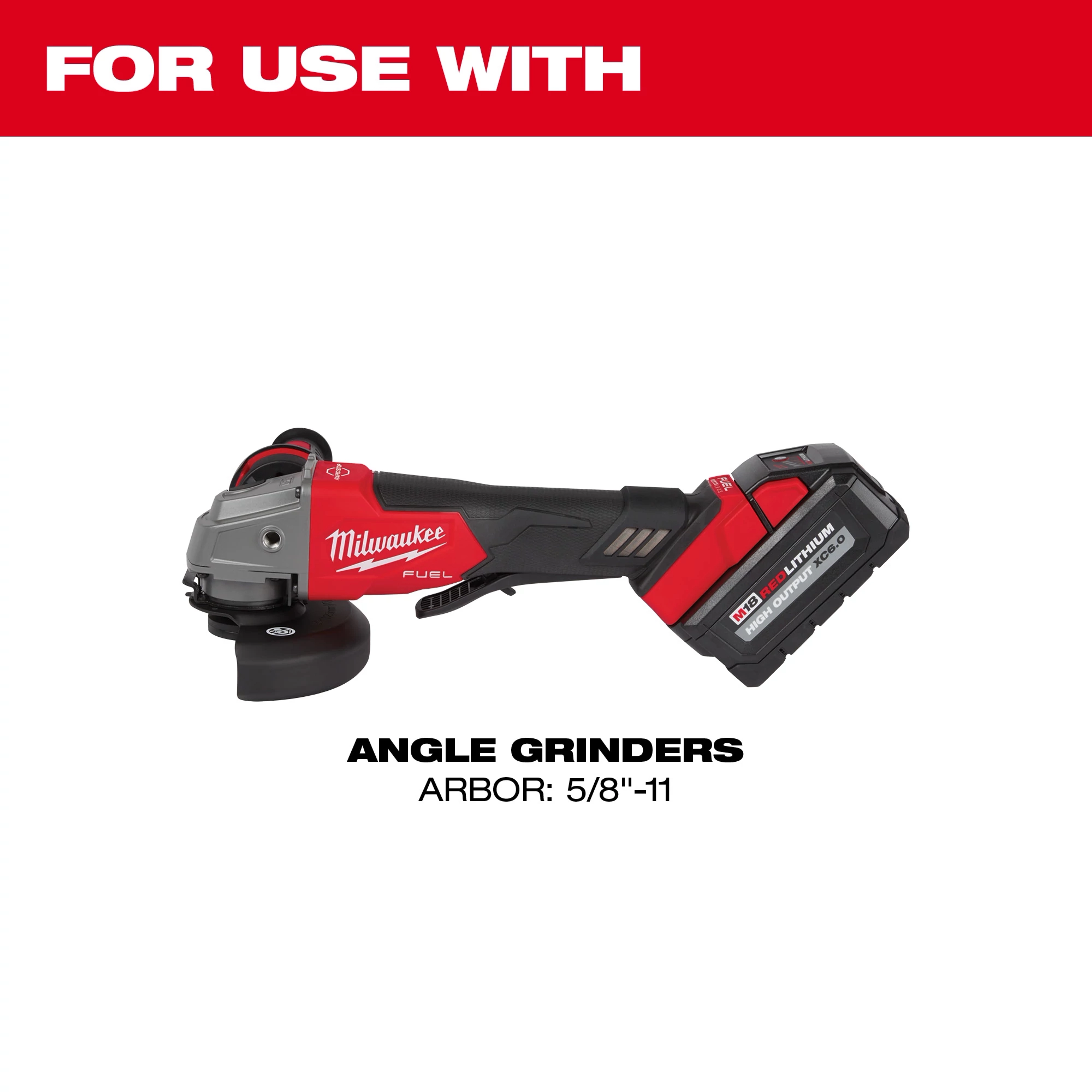 Product image of 5/8-11" Small Angle Grinders Carbon/SS Brushes For Use With, featuring a red and black cordless angle grinder.